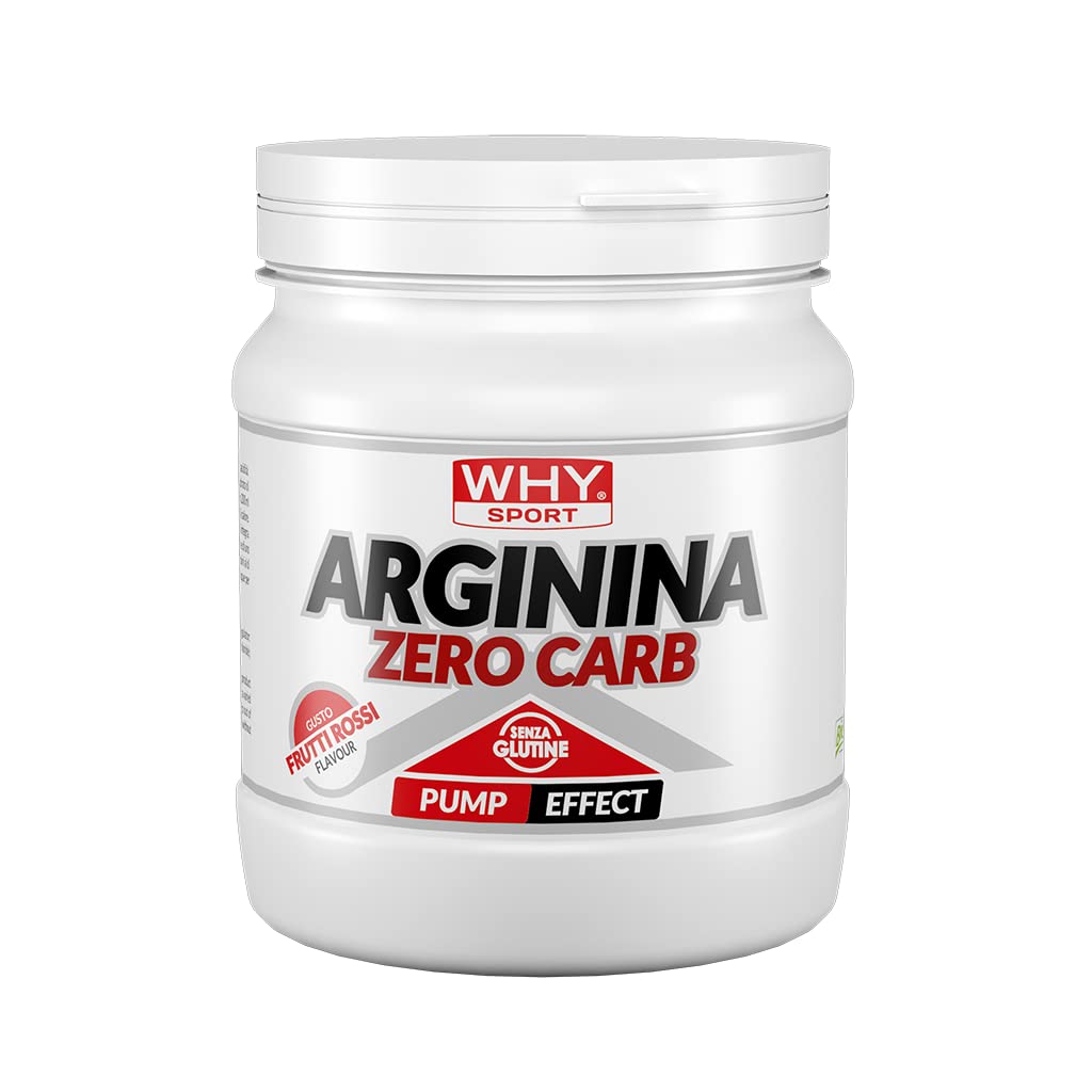 WHY SPORT ARGININA ZERO CARB - Integratore Alimentare a Base di Arginina – Gusto Frutti Rossi – 220 gr