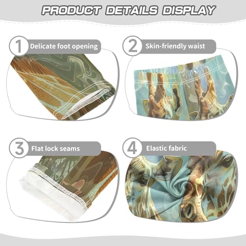 Bolaz Toddler Girls Leggings Printed Yoga Pants Leggings Two Giraffes for Kids3