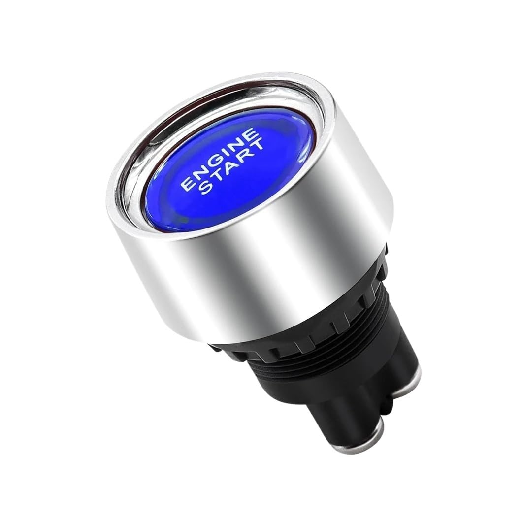 DC12V-24V 50A Automotive Ignition and Start Switch Engine Button Stater (ON)-Off Momentary with 3Pin Terminal(Blue LED)
