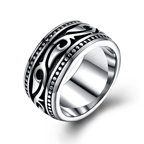Yellow Chimes Rings for Men Heavy Band Ring Silver Oxidised Finge...