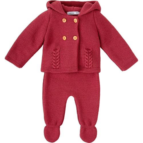 BABIDU Conjunto Bebé Invierno San Francisco con Chaqueta de Punto Grueso y Polaina con Pies, Tejido Cálido y Suave, Ideal para Paseos, Regalos o Salidas en Temporada Fría
