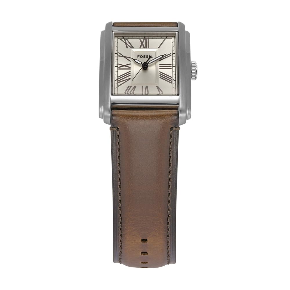 Fossil Carraway Watch for Men, Quartz Three Hand Movement with Leather or Stainless Steel Strap