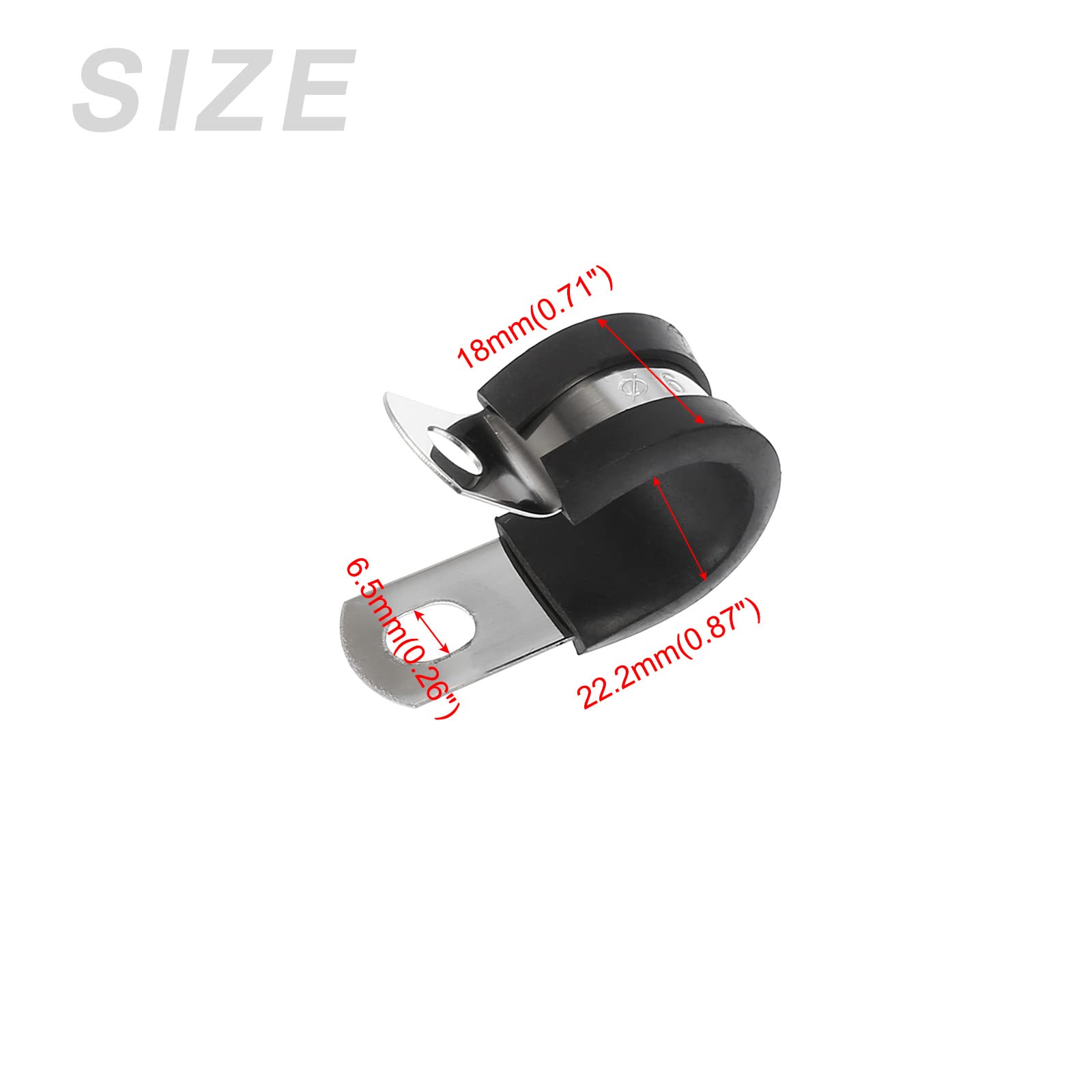 METALLIXITY R Shape Hose Clamps (22.2mm/0.87") 10Pcs, Rubber Clip - for Home Garden Tube Fastening - Image 2