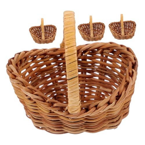 Cabilock 4 Stück Rattan Blumenkorb Miniatur Blumenkorb Jute Kleiner...