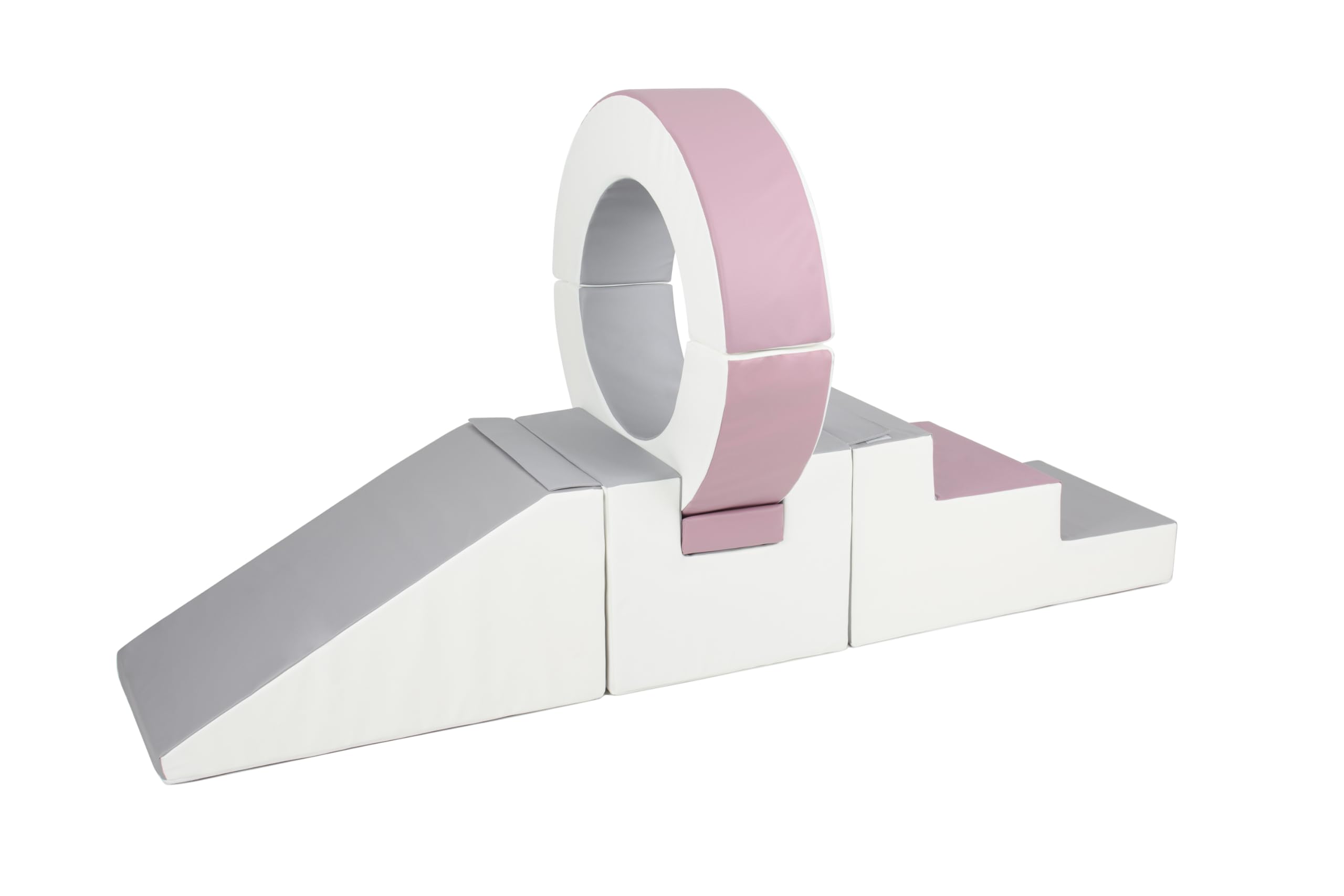 Soft Play Steps Slide Hoop Set - Colour Options - Soft Play Equipment (Purple/White/grey)