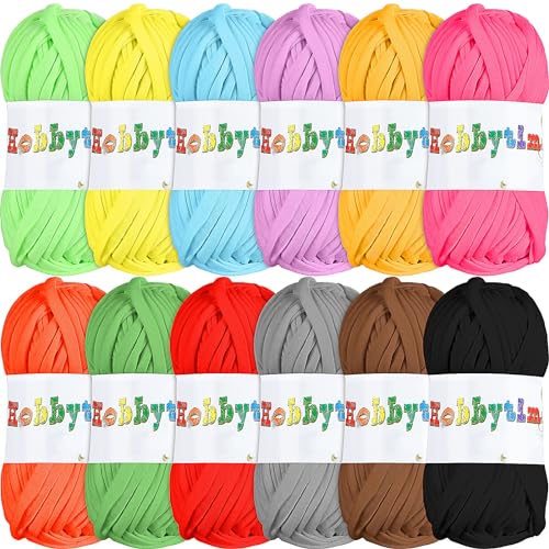 Timgle 12 Pieces T Shirt Yarn Fabric Elastic...