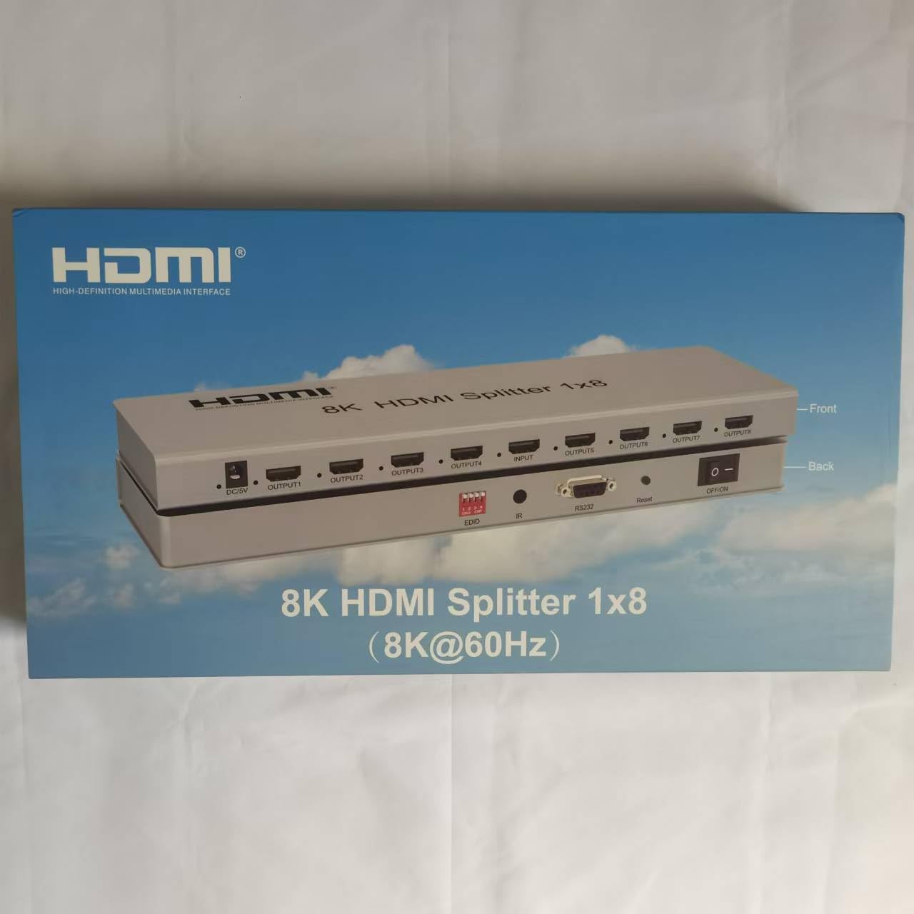 8K 60HZ HDMI Splitter 1X10, 1 in 10 Out HDMI Video Splitter Audio Video Converter con EDID Tamaño reducido para DVD PS4 cámara PC HDTV (1X10)