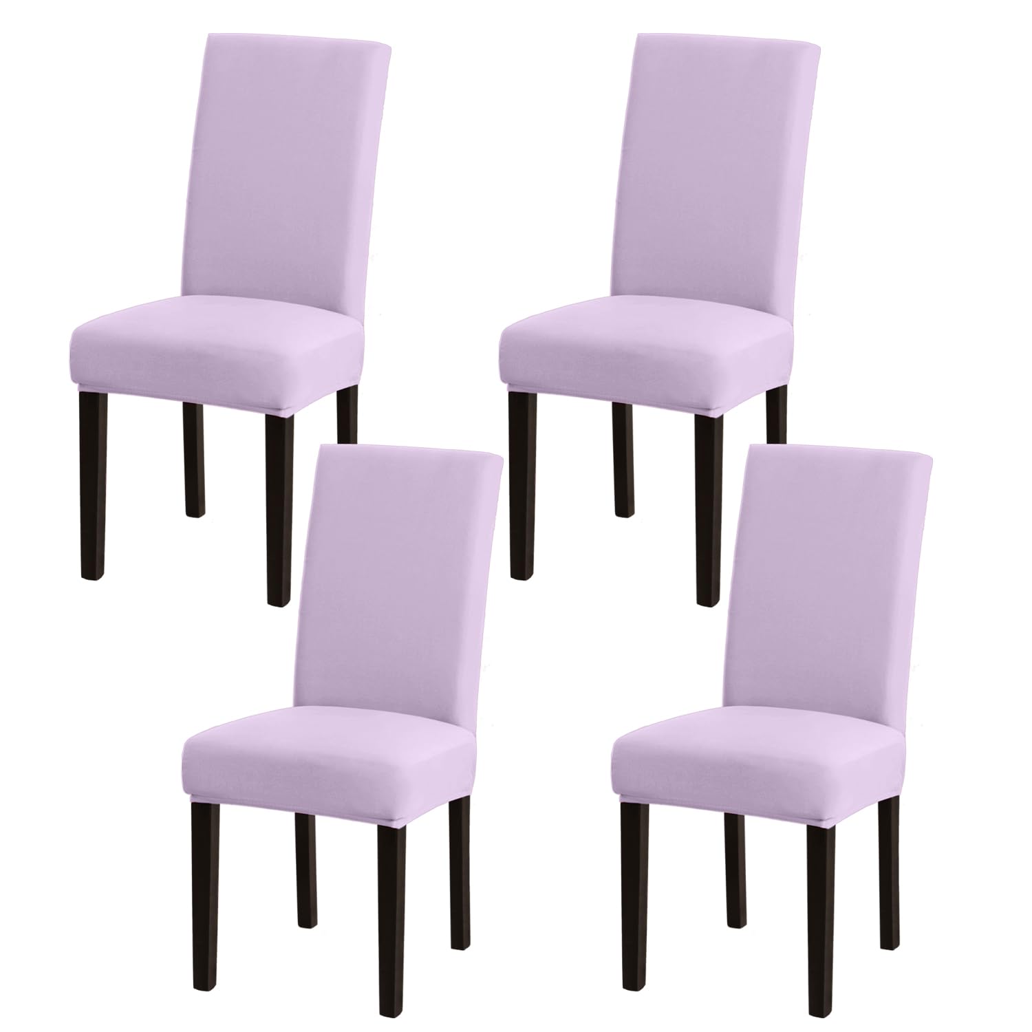 mafudoxi Stuhlhussen 4er Set, Stretch Abnehmbare Waschbar Stuhlbezug, Stretch Stuhlhusse mit Gummiband, für Hotel, Bankett, Restaurant, Haus, Party, Hochzeit(Lila, 4Stück)