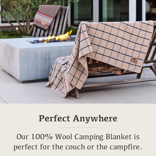 Image of 100% Wool Blanket Camping, 60 inchx84 inch Large Warm Blankets for Winter, Scotch