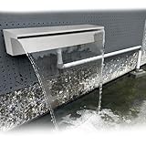 SFSLBFB Fuente de Piscina con Cascada de Acero Inoxidable 304 con Conector, rebosadero Rectangular para Piscina, jardín o Estanque Exterior (30 cm)