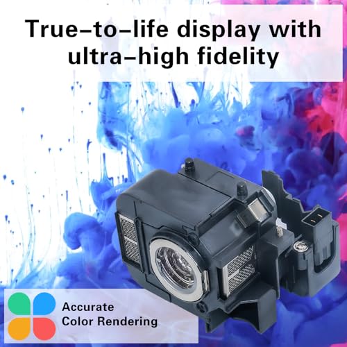 Image of V13H010L50 Replacement Projector Lamp Bulb for Epson ELPLP50 H353A H296A EB-85 EB-84 EB-824H H357C H353C H297A H295B H295A EB-85H EB-84l EB-84he EB-84H EB-84e EB-826WH EB-824 with Housing