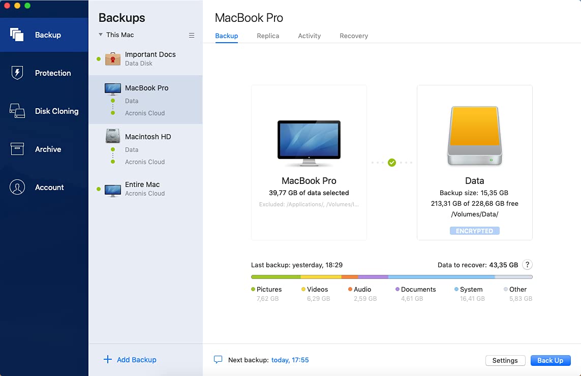 Acronis Cyber Protect Home Office (formerly Acronis True Image) | 3 PC/Mac | Personal cyber protection | Local backup, cloning, recovery, anti-ransomware and more | 1-year