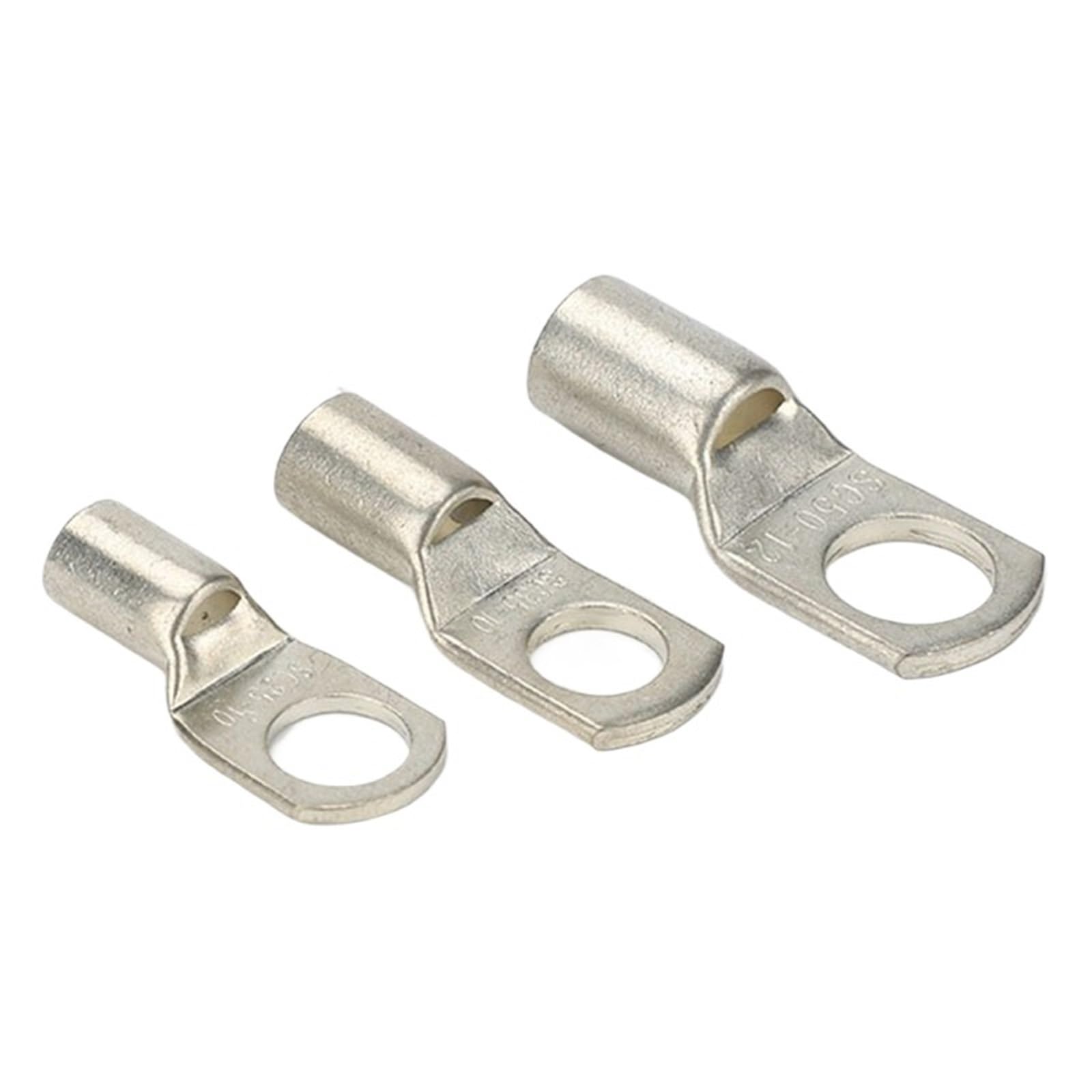 Baynopurin Sc6-5 (50Pcs) Round Insulated Crimp Terminals Sc6-25 Tinned Bare Copper Sc Wire Nose Ring Crimp Cable Lug Connector Kit(Sc6-5 (50Pcs))