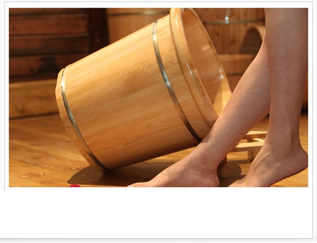 Foot Baths Foot Bath Home Foot Bath Bucket Wooden Foot Bath Barrel with Massage Roller Solid Wood Footbath Foot Baths Spas (Color : Natural)
