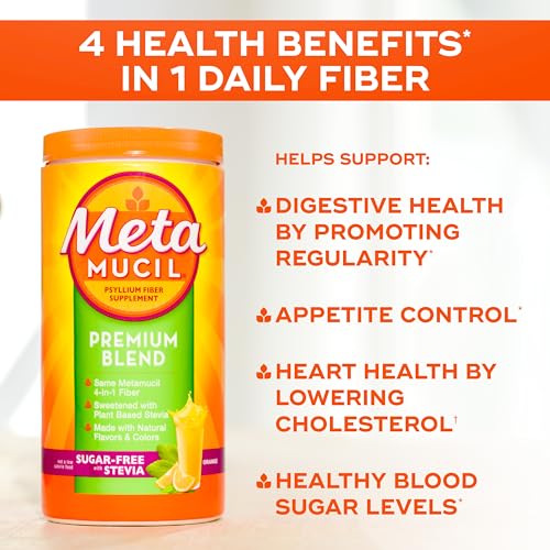 Metamucil Premium Blend, 4-In-1 Fiber Supplement For Digestive Health, Psyllium Husk Fiber Powder, Sugar-Free With Stevia thumb #3
