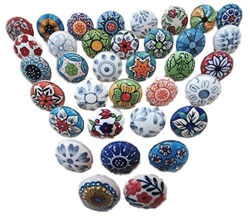 ARTPARASITE Assorted Flat Ceramic Door Knobs Hand Painted Beautiful Cupboard Knobs Cabinet Drawer Pull knobs Kitchen Knobs Set of (6) (B0CBWZ8JWM) Amazon Price History, Amazon Price Tracker