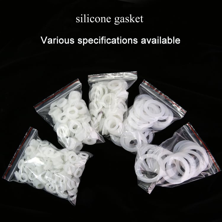 Silicone Gasket Flat Washers, 20pcs Sealing Silicone Rings Gasket 56 x 42 x 3mm (OD x ID x Wall Thickness), Reusable Rubber Seal Washers for Inner Thread Pipe/Tube with Slot - (Pack of 20).