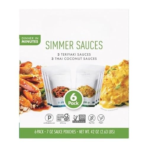 Simmer Sauce Variety Pack – Ready-to-Cook Gourmet Sauces, Global Flavors, Gluten-Free, Easy Meal Starters, No Artificial Preservatives , Includes a curated selection of sauces inspired by international cuisines , Made without artificial preservatives and crafted for quality taste .. 7 oz (Pack of 6) TOTAL NET WT [ 42 oz , 2.6 lb ]