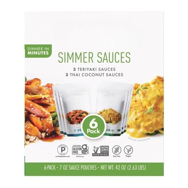 Simmer Sauce Variety Pack – Ready-to-Cook Gourmet Sauces, Global Flavors, Gluten-Free, Easy Meal Starters, No Artificial Preservatives , Includes a curated selection of sauces inspired by international cuisines , Made without artificial preservatives and crafted for quality taste .. 7 oz (Pack of 6) TOTAL NET WT [ 42 oz , 2.6 lb ]