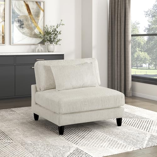 Sillón modular sin brazos beige microfibra miniatura 1