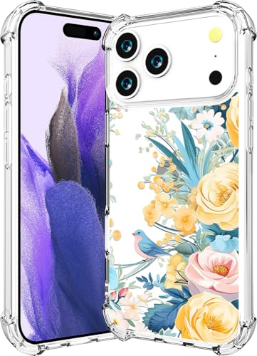 CCFUNCASE for iPhone 17 Pro Max & 18 Pro Max Case (Blue Bird Blooms)