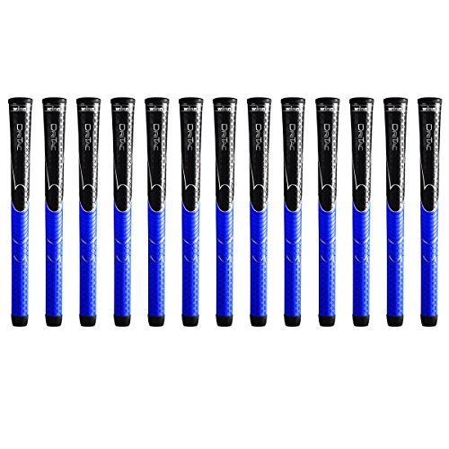 Winn Dri-Tac Midsize (+1/16 Inch) Black/Blue 13 Piece Golf Grip Bundle (