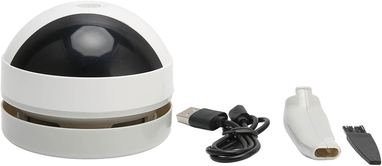 Kadimendium Aspirador de Escritorio, Mesa de Succión Fuerte Recargable, Barredora de Polvo, Diseño Separado, Aspas de Ventilador en Espiral Multifuncionales Portátiles para el Hogar