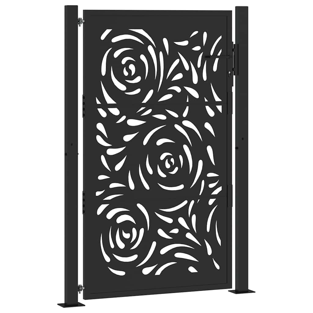 vidaXL Cancello Giardino Nero 100x150 cm in Acciaio Design a Fiamma, cancello della Recinzione, cancello Esterno, cancello del Metallo