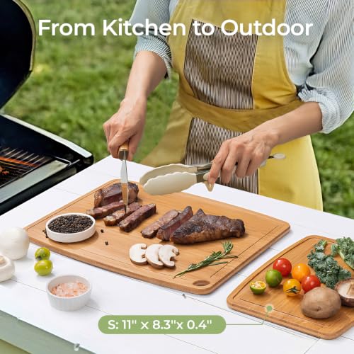 Keechee Dishwasher Safe Bamboo Cutting Board, Lightweight & Durable Wood Cutting Board, Reversible with Juice Groove, Easy to Store & Clean, Ideal Kitchen Gift for Home Cooks - image 5