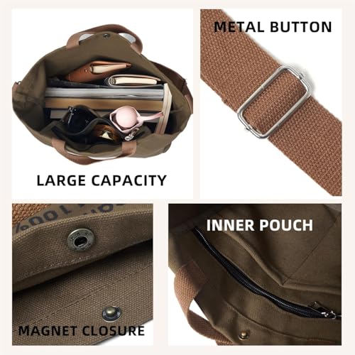 Bolso Tote de Lona para Mujer con Correa Ajustable miniatura 4