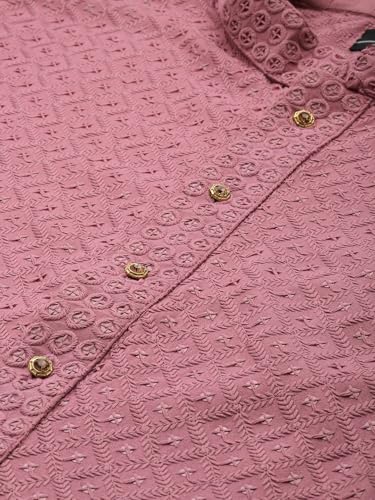 Image of Amazon Brand - Tavasya Men Rayon Blend Embroided Regular Kurta