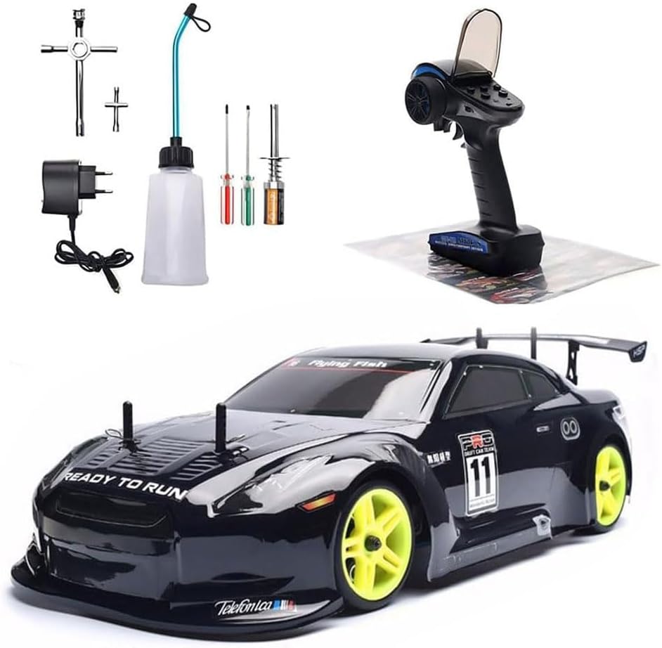 1/10 Nitro RC Car Two Speed Nitro Gas Power Truck Off Road Climbing Truck Buggy for Adult 18CXP Gas-Engine Remote Control Vehicle Nitrogen Drive 4WD 80KM/H Fast Hobby Racing RTR (Blue)