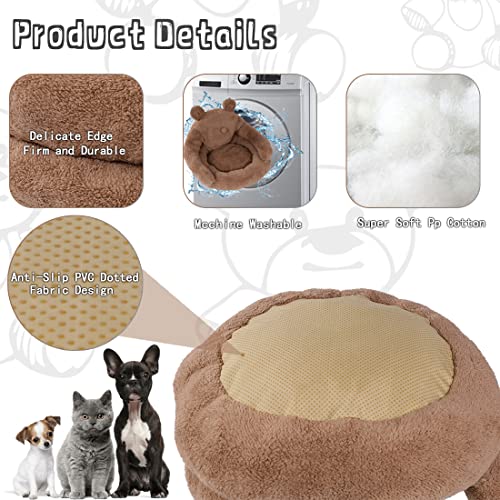 Cute Cuddler Bear Design Dog Cat Beds Pet Beds & Sofas For Medium Small Dogs Cave, Warming Comfy Soft Calming Dog Beds With Removable Washable Cover Non-Slip Bottom For Outdoor Indoor (Brown) #TOP3