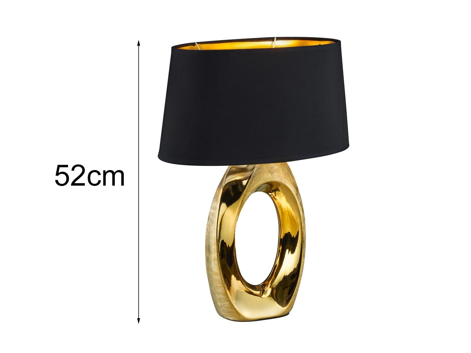 Lampe à poser Panarea, couleur bois/beige, hauteur 42 cm, bois
