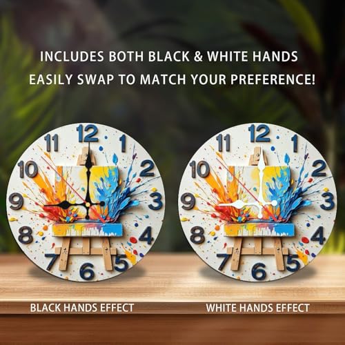 Colorful 10 " Abstract Wooden Easel Clock product