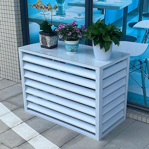 Zewnętrzna aluminiowa osłona klimatyzatora osłona ochronna do pomp AC i ciepła trwała zewnętrzna kratka skraplacza odporna na promieniowanie UV pasuje do większości centralnych jednostek powietrznych