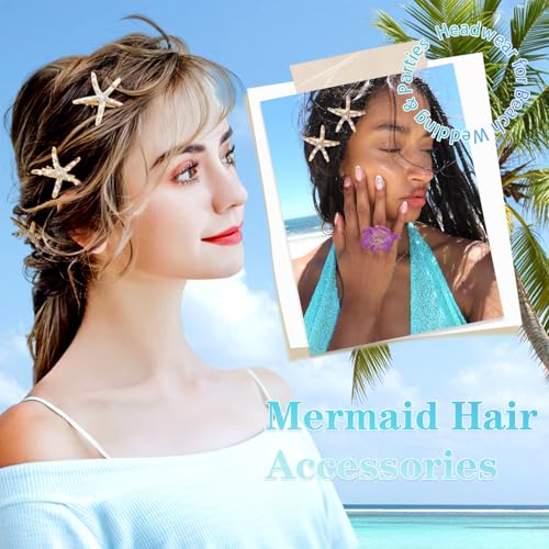 Pinzas para el cabello con forma de estrella de mar doradas, pack de 2 miniatura 4