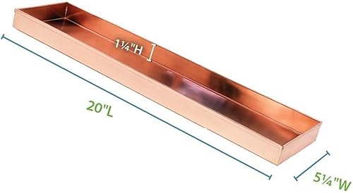 Miniatura 3 de Bandeja rectangular de acero inoxidable chapado en cobre de 20 pulgadas, soporte para suculentas, decoración moderna de granja para el hogar,