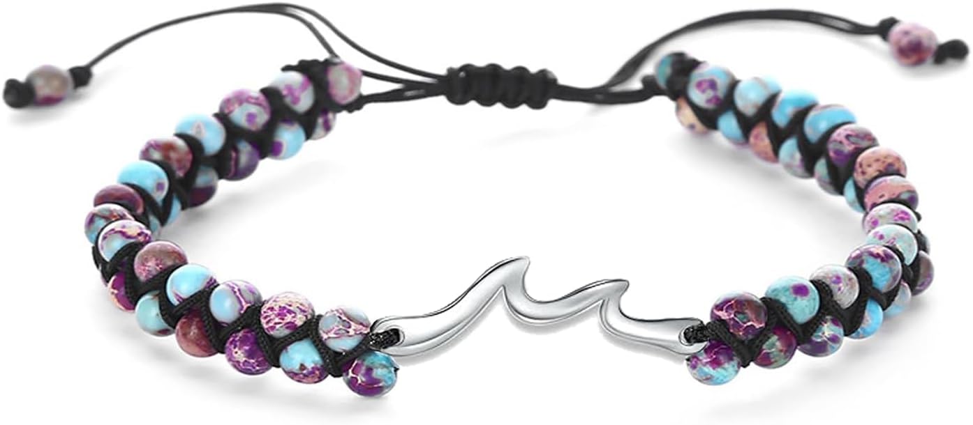 LIU JUN For Granddaughter - Infinity Forever Love Jasper Heart Bracelet, You Are Always In Mine Heart From Grandma Double Layer Natural Stone Beaded Wrap Adjustable inspirational Gift Jewelry - Image 2