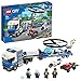 LEGO 60244 City Policía: Camión de Transporte del Helicóptero, Set de Construcción para Niños +5 años