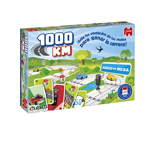 Jumbo – 1000 KM – Juego Familiar y para niños – Edad 5-99 – +2 Jugadores – Juego de Mesa con Cartas – en Español