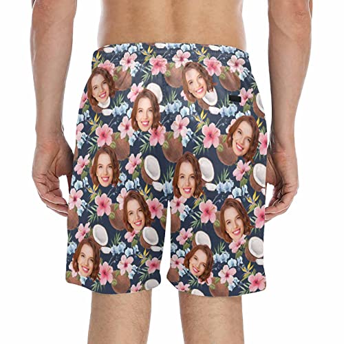 DIYKST Custom Mens Swim Trunks with Face Personalized Photo Gifts Swim Short Customized Quick Dry Beach Board Short2