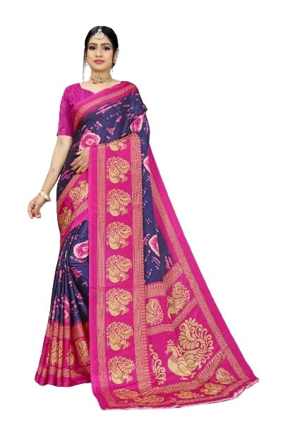 PGORWomen's Gorgette Saree Saree with Blouse