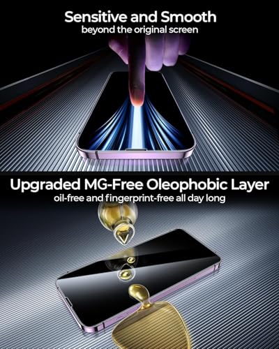 Image of Mr.Shield TI-Fit Tempered Glass Screen Protector Guard for iPhone 14 Pro, [1 Pack] [Easy Auto Alignment Frame] Case Friendly