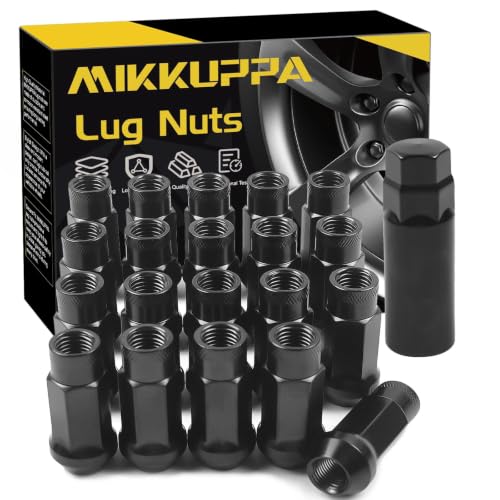 Image of MIKKUPPA M12x1.25 Open End Wheel Lug Nuts, Black 20PCS Tire Nuts Set | Replacement for Infiniti Q45 Q50 Q70, Nissan Titan Versa Altima Maxima, Subaru Forester Crosstrek Outback Aftermarket Wheels
