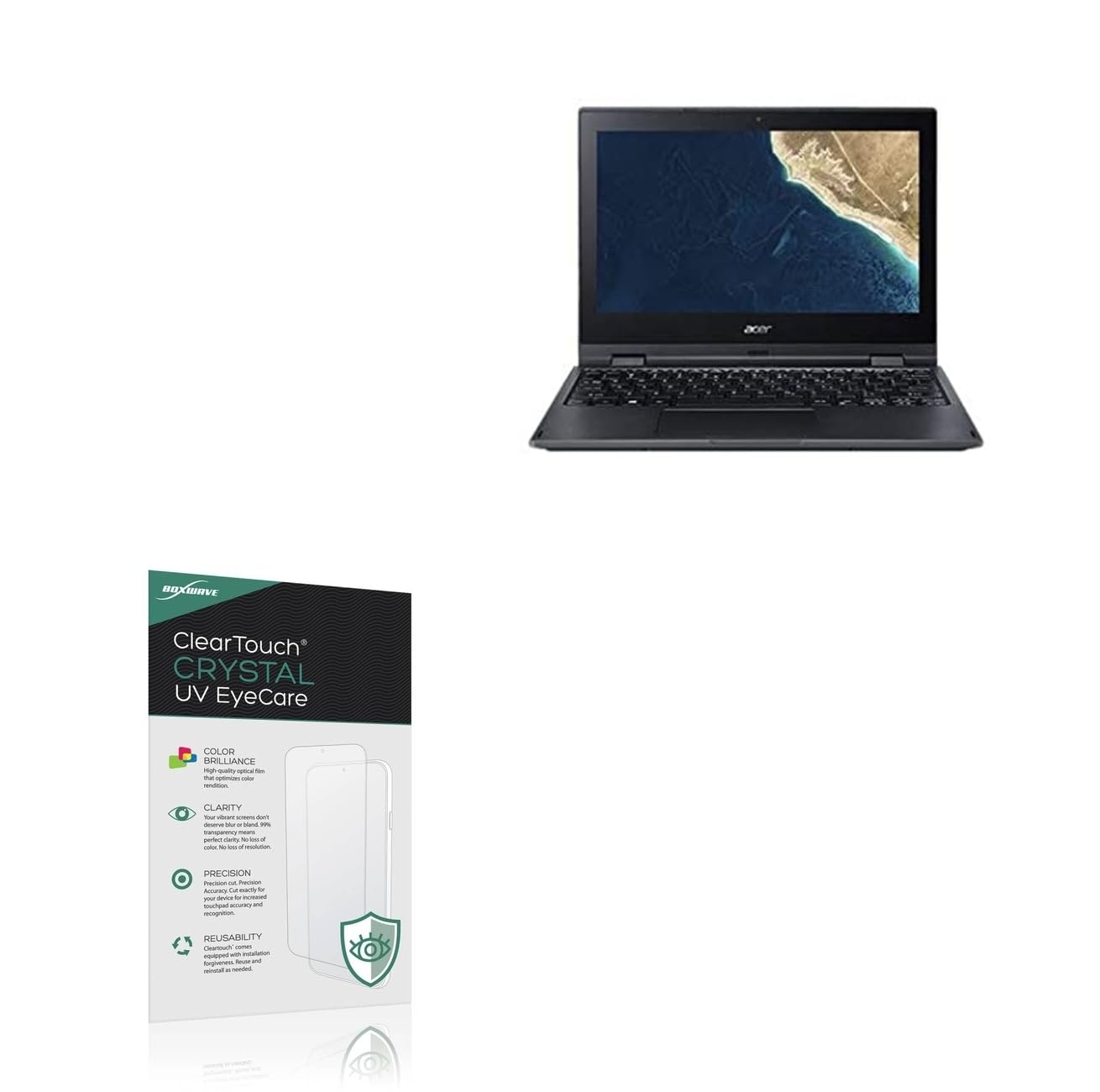 BoxWave Screen Protector Compatible With Acer TravelMate Spin B1 (TMB118) - ClearTouch Crystal Anti-UV EyeCare (2-Pack), Filters out Harmful Blue Light Reduce Fatigue