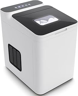 TANGZON Ice Maker Machine Countertop, 12-15kg/24 Hours, Ready In 6-13 Minutes, 2 Bullet Ice Sizes, Self-Cleaning Electric Ice Cube Maker with Ice Scoop and Basket, Ideal for Home Kitchen Office(White)
