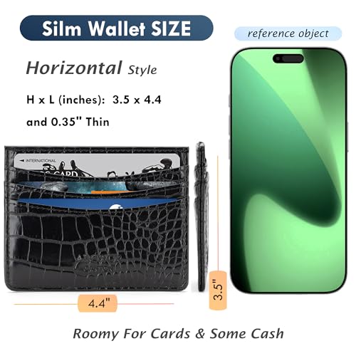 Slim Wallet Minimalist Front Pocket RFID Blocking Men and Women Leather Wallets3