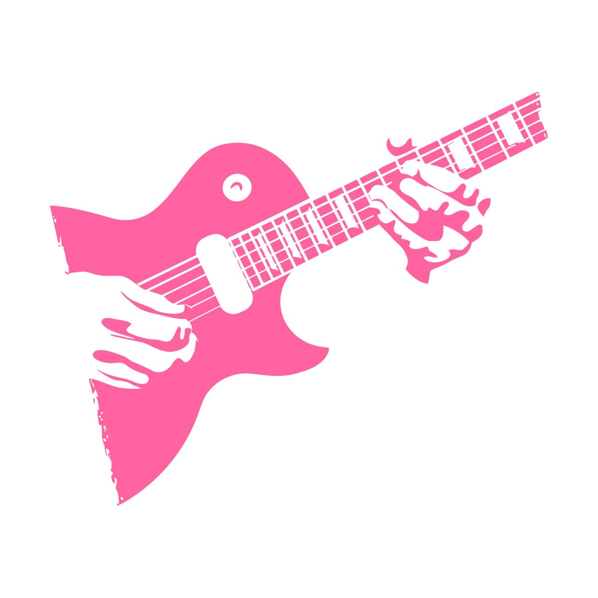 Guitar Wall Decal Vinyl Music Guitar Player Rock Star Wall Stickers Music Home Room Decoration Decal Vinyl Art Decor Mural Extra Large - 63x75cm