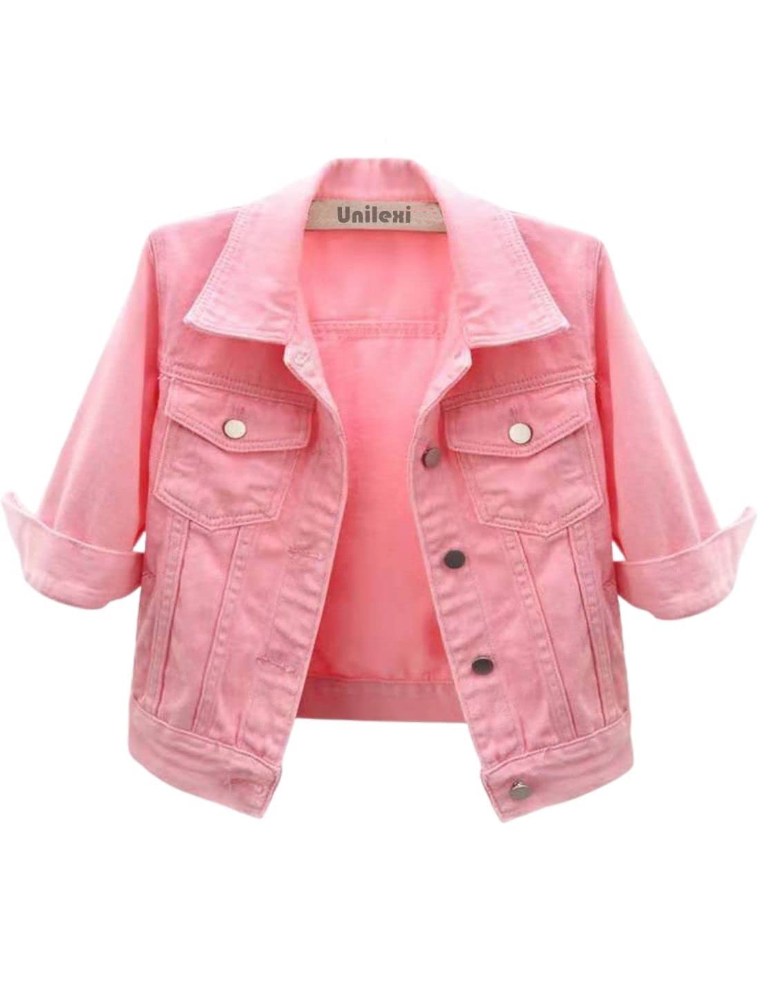 Pink Denim Baby Pink Cropped Jacket Cropped Denim Dusty Pink Jean
